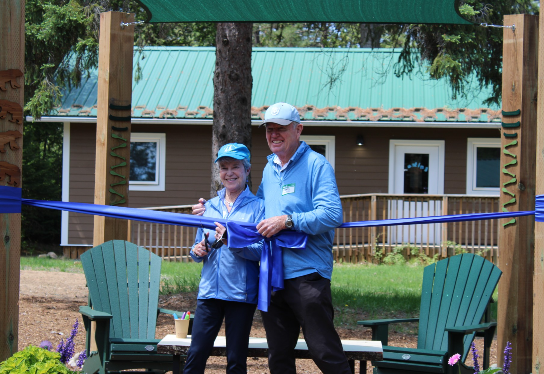 Washroom opening ceremony – Bonnie and Terry ribbon cutting
