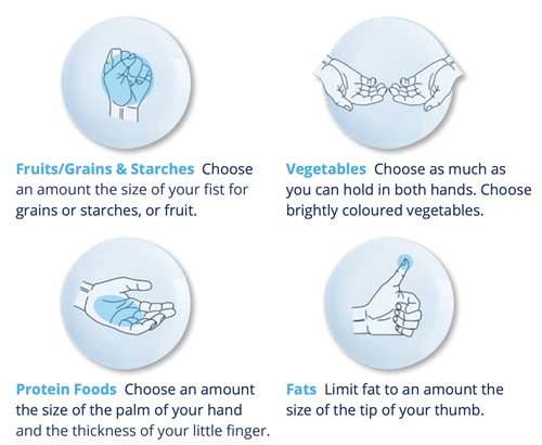 Handy portion guide diagram