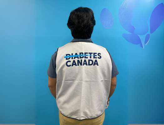 The back of a canvasser/fundraiser.
